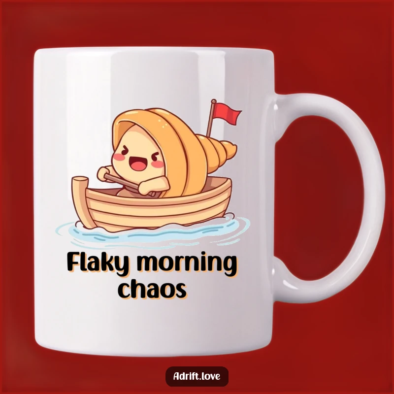 Funny Croissant Rowing Boat Mug: A Hilarious Pastry Cartoon Gift