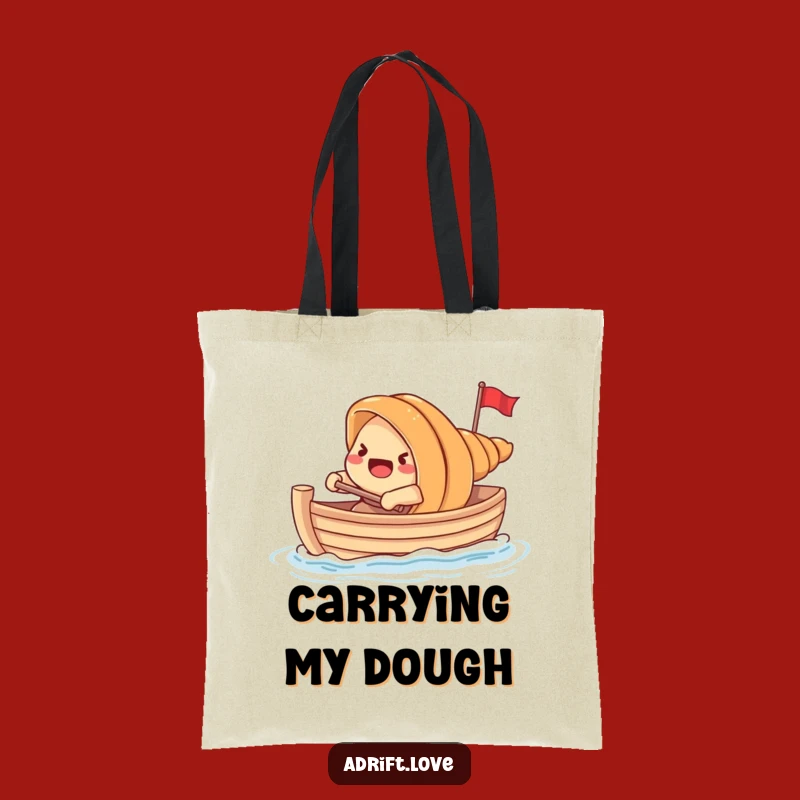 Funny Croissant Rowing Boat Tote Bag: Carry Your Laughs
