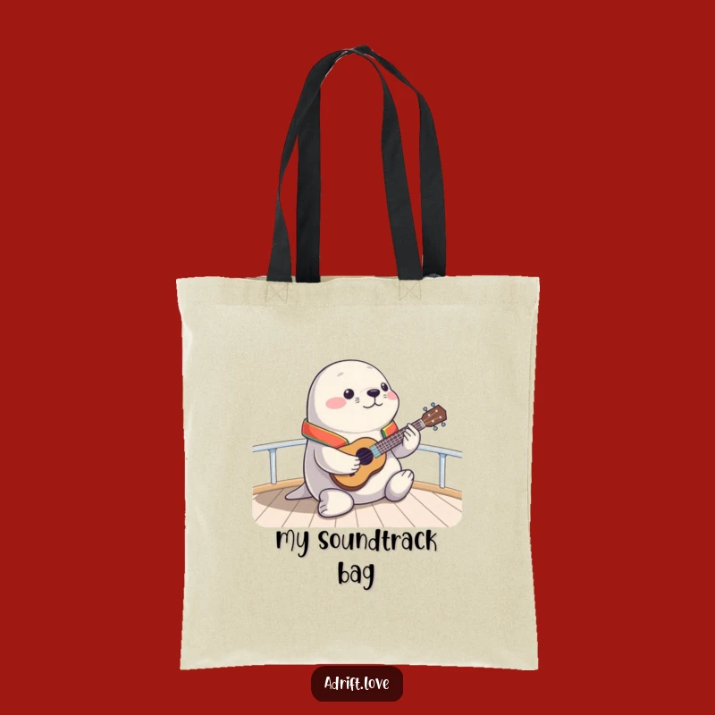 Funny Seal Ukulele Tote Bag: Carry Your Tunes and Laughs